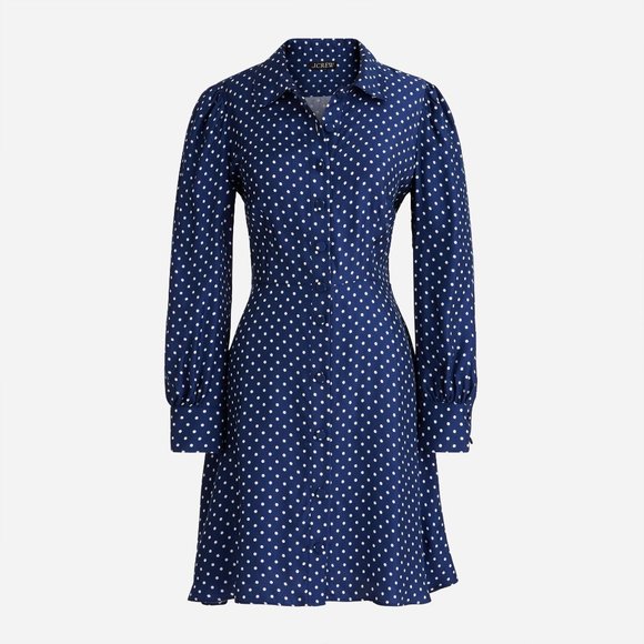 J. Crew Dresses & Skirts - NWT J. Crew Cupro Shirtdress in Becklow Dot S